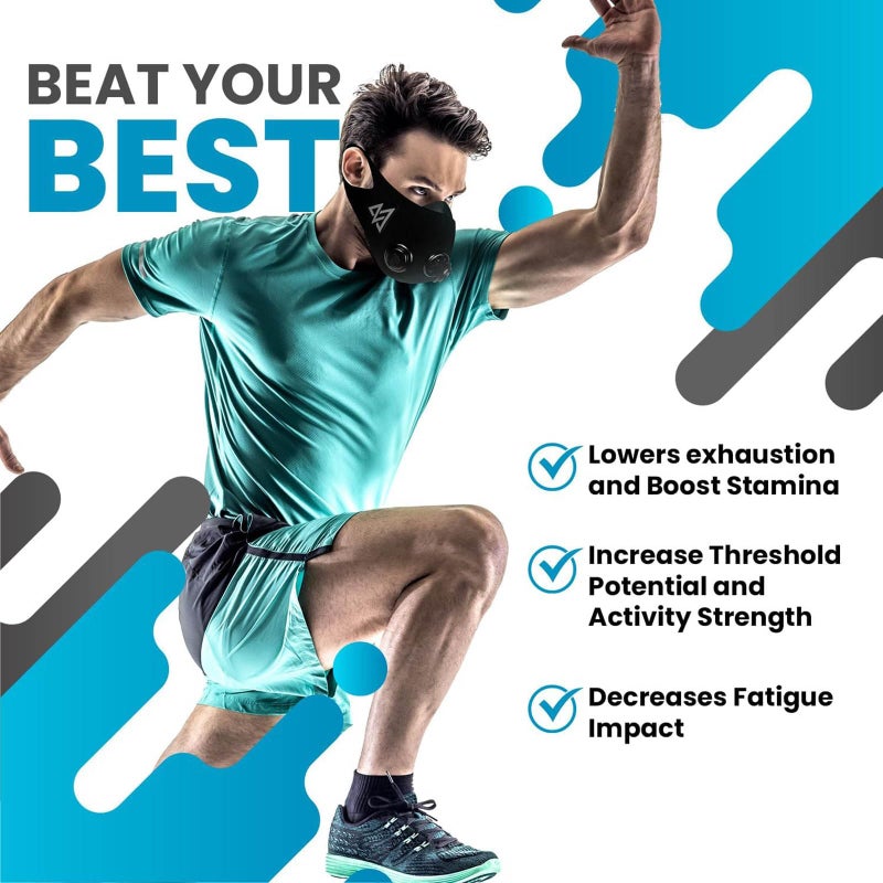 TRAININGMASK Elevation 2.0 Blackout + Spray Clean - Multi-Patented with Clincal Studies for Stamina, Endurance, Running and More! (Small) - Image 5